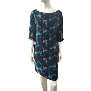 Erdem Abstract Print Silk Shift Dress